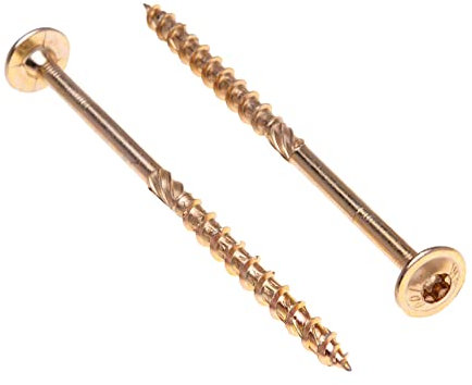 Wood Screws 50mm (Pack of 50) Self Tapping Long Torx Woodscrews Galvanized Wafer Head Screw for Flange Timber Decking Sleepers Railway Connectors Woodwork and Construction Outdoor (8mm x 50mm)