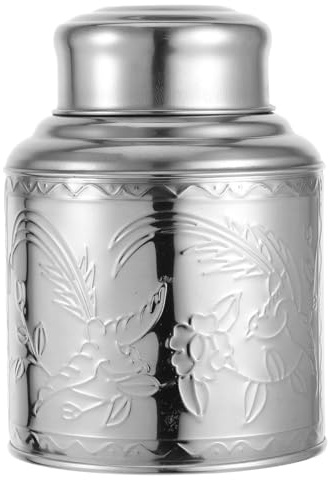 Luxshiny Stainless Steel Tea Canister Airtight Tea Caddy for Loose Leaf Storage Portable Canister with Lid for Sugar Beans Coins and Small Items 5.51 X 4.13 X 2.56 in