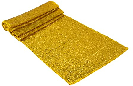 Oblique Unique® Pailletten Tischläufer mit Spiegeleffekt Läufer Tischdeko für Taufe Geburtstag Party Hochzeit Silvester Deko Dekoration Gold