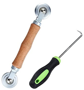 VIVIIHOO Rullo di Estrazione per Attrezzi con Manico in Legno Gancio per Attrezzi per tubazioni Rullo per zanzariera Accessori per rulli scanalati per zanzariera zanzariera Guarnizione della Finestra