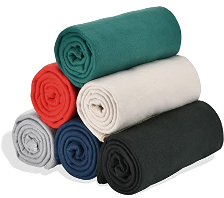 Special SG Glory Fleece Throw Blankets Solid Lightweight Warm Soft Cozy Pet-Friendly for Home Bed Sofa Couch Dorm Office Wedding Gifts Travel Airplane for Seasons (Assorted#1 Pack of 6-50x60 Inches)