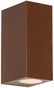 Qazqa Aplique de exterior moderno plástico marrón óxido 2 luces - Baleno Alargada Adecuado para LED Max. 2 x 5 Watt