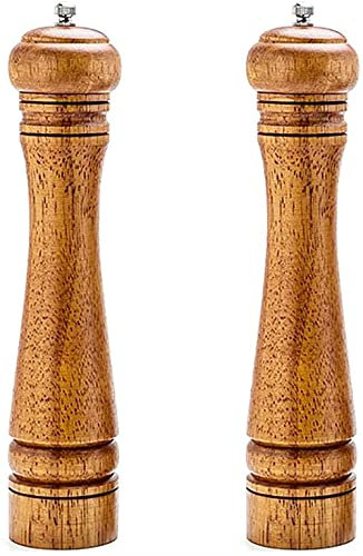 TONZN 2 10 Inch Brick Oak Chili Mill Kitchen Restaurant Kitchen Salt Mill Salt and Pepper Mills