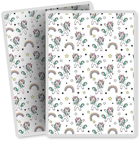Vinyl Rectangle Vertical (Portrait) Stickers (Set of 2) 10cm - Dabbing Unicorn Stars Rainbows Girls Kids for Laptops, Tablets, Luggage, Scrap Booking, Fridges #170544