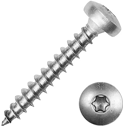 Spanplattenschrauben 5,0x35 mm mit Rundkopf und verstärktem Kopf aus Edelstahl A2 (100 Stück) | Rundkopfschrauben - Holzschrauben - Holzbauschrauben von MESAROS®