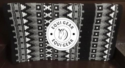 EQUIGEAR Western Show Horse Satteldecke aus neuseeländischer Wolle, Western-Design, handgefertigte Satteldecke, Wollpolster, Sensor Flex (Anpassung möglich) VK-51 (36 x 42)