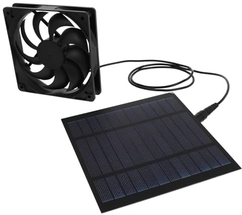 Holibanna Solar Panel Fan for Pet Chicken Dog House Ventilation and Heat Dissipation System Fan Strong Wind Speed