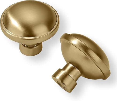 Khtumeware 2 Pack Large Cabinet Knobs Champagne Bronze 1-3/4 inch (44 mm) Diameter Heavy Duty Zinc Knobs for Kitchen Drawer Pulls and Dresser Drawers