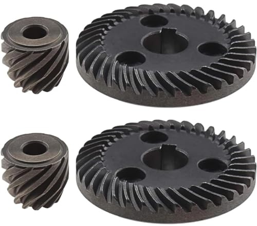 2 Sets 36-Teeth Gear 11 Tooth Spiral Bevel Pinion Angle Grinder Electric Tool Compatible with Makita 9553-9555 9557 9558 Replacement Part