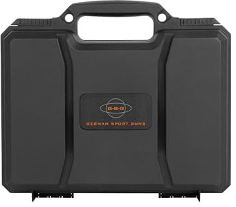 GSG Pistolenkoffer 28cm schwarz anpassbarer Würfelschaum Waffenkoffer Schutzkoffer Transportkoffer Kurzwaffen Koffer Pistolen Koffer abschließbar