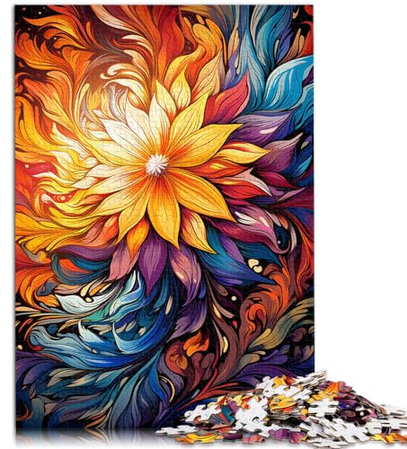 Puzzle für Erwachsene, 1000 Teile, Silbernes Gras, bunt, psychedelisch, geeignet für Erwachsene und Kinder ab 12 Jahren, Holzpuzzle, Familienspiele, Weihnachts- und Geburtstagsgeschenke,50 x 75 cm