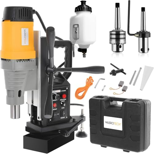 WABROTECH® WT98RE Perceuse Magnétique 98 mm - Carotteuse à Diamant 520 tr/min - Carotteuse Diamant Portative M3-M22 pour le Travail des Métaux - Perceuse Aimantée 2080 W - Foreuse Magnétique 16800 N