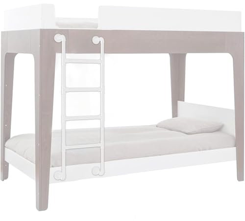 An der Wand montierte Dachbodenleiter für Hochbett, 100–300cm weiße Metall-Etagenbett-Trittleiter Eingangs- und Ausgangsleiter mit Befestigungsmaterial, Tragkraft 150kg, Größe anpassbar(240cm/94in)