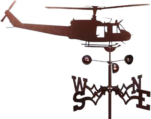 Helikopter Metall Wetterfahne Kreativität Windrichtungsanzeiger Edelstahl Wetterhahn für Outdoor Garten Dach Paddock Dekoration Schmiedeeisen Windfahne