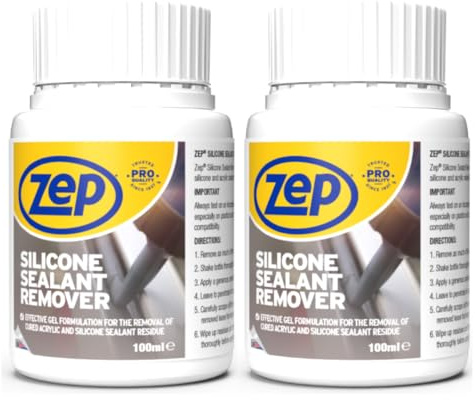 Zep Silicone Sealant Remover 100ml, Silicone Remover for Removing Bathroom with or Without A Sealant tool or SIlicone Tool with Convenient Brush Cap (2 Pack)
