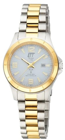 ETT Eco Tech Time Funk Solar Damen Uhr Analog mit Edelstahl Armband ELS-11676-12M