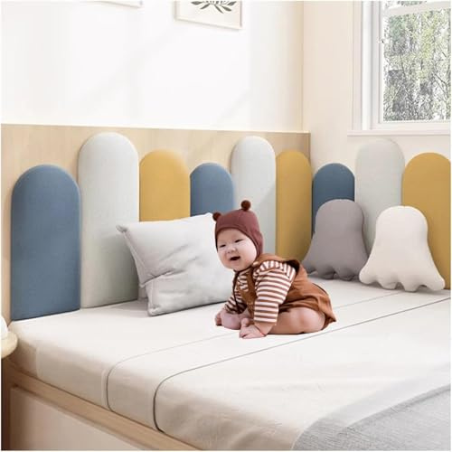 YWQJL Wandpaneele Polster Selbstklebend、Wandpaneele Kopfteil Bett、Wandkissen Mit Befestigung、Wandpolster Grau、3D Selbstklebend 3,5cm Wandaufkleber Paneele Wand(B,80)
