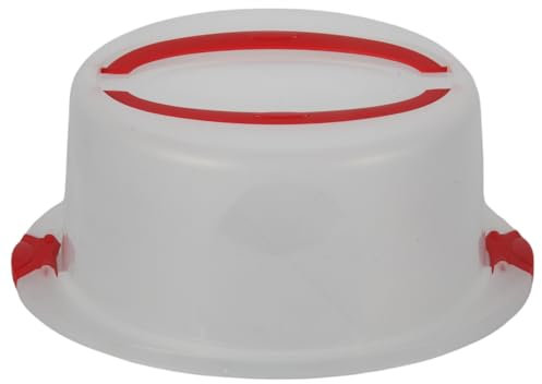 Jolie Max Round Cake and Pastry Carrier with Handle – BPA-Free Clear Plastic Food Storage Box, Lightweight & Durable, Dishwasher Safe, 38 x 33 x 15.5 cm – Secure Lock Clips and Sturdy Base (RED)
