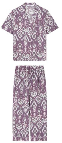 Women'secret Capri Pyjama Mix And Match Weekend Scape Pyjamas Dam, Lila, XS