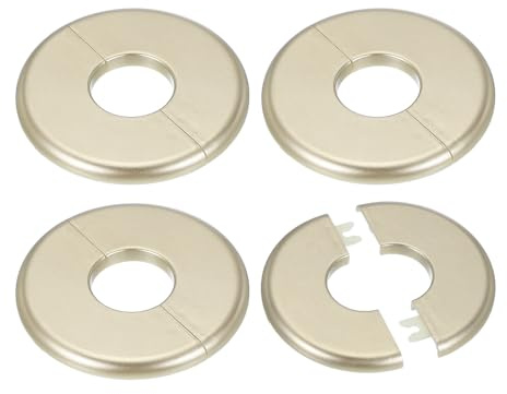 PATIKIL Cache Mitigeur Douche, 4pcs Écussons en ABS Garniture Robinet Douche Muraux pour 34.5mm, Décoration Rosace Robinet Coffrage Caches Tuyaux d'Eau Chauffage Plomberie Mural, Doré