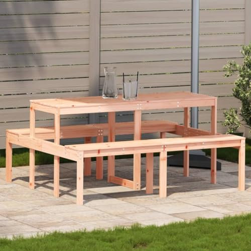 Xichuzi Picknicktisch 160x134x75 cm Massivholz Douglasie, Bierzeltgarnitur, Biertischgarnitur, Beer Pong Tisch, Bierbankgarnitur, Gartenmöbel Set, Biertisch - 832565