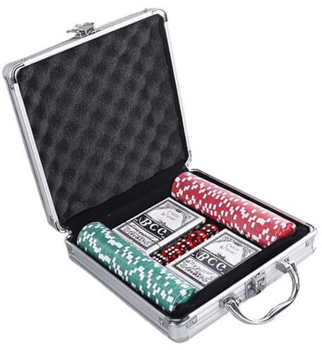 Compteur de puces de poker - Compteur de puces de poker - Ensembles de poker professionnels | Puces de poker de qualité avec étui en aluminium pour Texas Hold'em, Blackjack, jeu