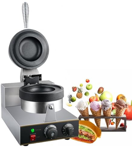Commercial Electric Burger Waffle Maker, 1300W Stainless Steel, Ideal for Bakeries, Restaurants, Kiosks, and Canteens