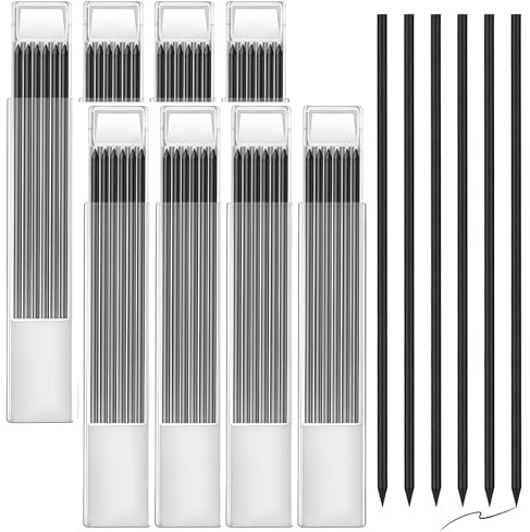 Arvoni 48 Piezas Recambios de Lápiz Carpintero, 2.8mm Minas Lapiz Carpintero Profesional, Lápiz Marcador de Agujero Profundo, Lápices de Grafito Sólido para Carpintería, Construcción, Dibujo Técnico