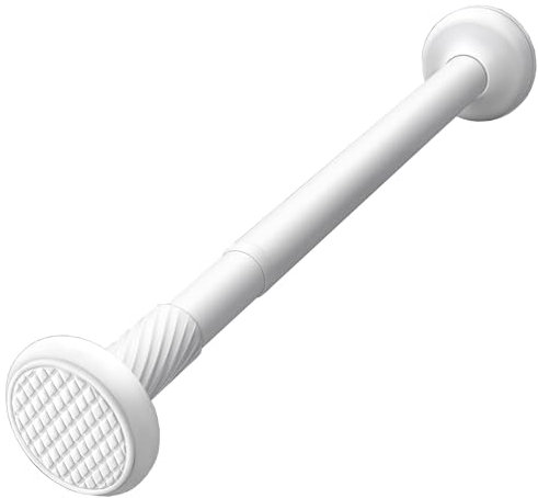 Verstellbare Kleiderstange, Spannstange, ausziehbare Gardinenstange zum Aufhängen von Kleidung, 28122 Zoll, ideal für Schlafzimmer, Wohnzimmer, Schrank (weiß, 39,466,9 cm)
