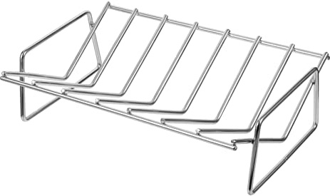 Toyvian Stainless Steel Rib Rack for Barbecue Ceramic Accessories for Smoking Grilling for Camping Outdoor Picnics and Slow Cooking Heavy Duty Bbq Grill Utensils
