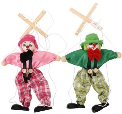 Kisangel 2 Stück Holz Marionetten Piraten Zugschnur Puppen Kinder Spielzeug Für Kreatives Spiel Party Deko