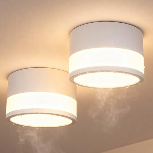 ZIZZLER 2 Spot Saillie Exterieur Salle de Bain IP44 Etanche, Plafonnier Spot Led Tube en Saillie Cylindre Couloir Entree, 12W Blanc Chaud Surface Mounted Luminaire Couloir Cuisine Ø10cm