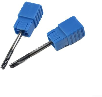 Bebykilemi Hartmetall HRC45 Schaftfräser, 4 Rillen, 3 mm Schaft, Fräser-Werkzeug-Set für CNC-Metallbearbeitung auf Kohlenstoffstahl, legiertem Stahl und Gusseisen, 2 Stück