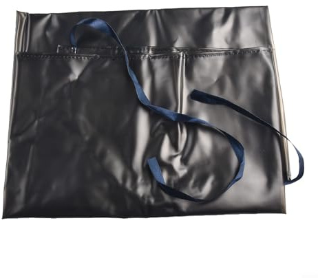 Besttoolifes Grembiule in PVC impermeabile e resistente all'olio per cucina, lavoro e giardinaggio, lungo nero, protettivo per casa, pulizia e mercato degli agricoltori (S, 80 x 55 cm)