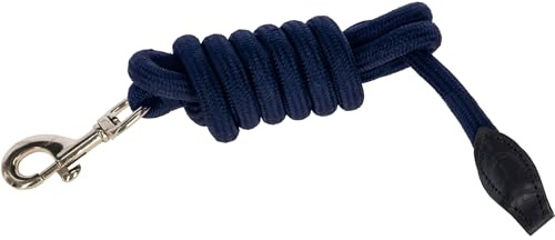 Covalliero - Führstrick mit Karabinerhaken Cordano Deluxe FS26 – Führleine aus geflochtenem Polyester – weich & griffig – Pferde-Strick in Dunkelblau (Dark Navy) – Länge 2 m