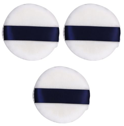 INOOMP Borla de Polvo Esponjosa para Maquillaje Profesional y Corporal, Lavable, Tira, de Vellón Blando, Paquete de 3 Piezas para Aplicación Fácil y Uniforme Color Aleatorio