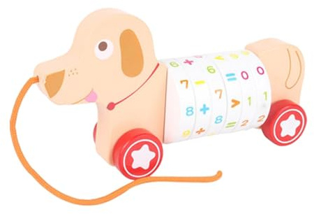 QUILSTM Giocattoli da traino per bambini con struttura resistente all'usura e durevole, giocattolo da traino in legno per bambini, auto con corda, giocattolo da in legno, da ,