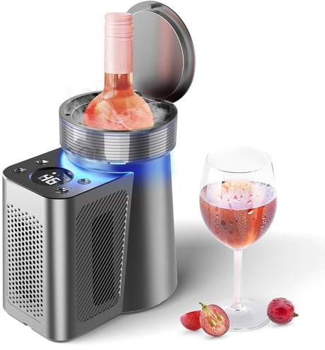 Enfriador de vino eléctrico con pantalla, capacidad de 750 ml, temperatura ajustable de 2 a 20 °C, conserva el sabor original, ideal para entusiastas del vino