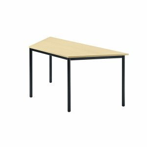 Besprechungstisch 1600x690mm Ahorn Fuß Rundrohr schwarz