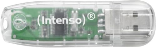 Intenso Rainbow Line 32 GB USB-Stick USB 2.0 , Durchsichtig, Schwarz | Transparenter Speicherstick aus Kunststoff, 6g Leichtgewicht, Lesegeschwindigkeit bis 28 MB/s, Plug & Play