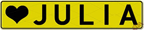 Geprägtes Nummernschild zum Selbstgestalten ✓ Witterungsbeständig Individuelles Namensschild, Aluminium-Schild | Autoschild mit Namen selbst gestalten | Aluschild, Kfz-Kennzeichen-Schilder