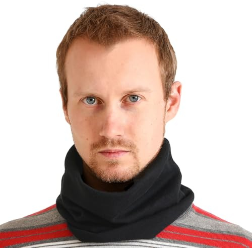 Casualbox unisex pannband halsvärmare 100% ekologisk bomull tillverkad i Japan scarf svart (storlek: en storlek)