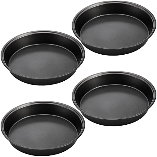 Tosnail 4 Pack 9 Nonstick Round Cake Pan Set for Baking Layer Cake Pans Pie Tart Pizza