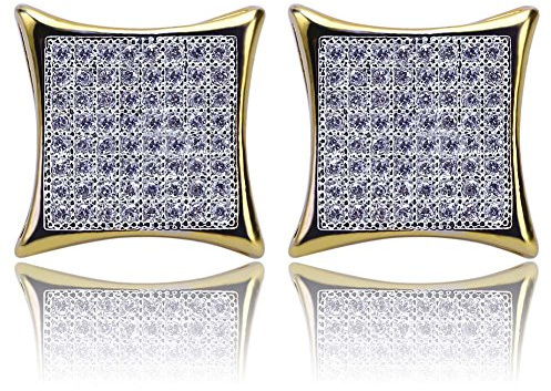 Hip Hop Iced Out Flat Screen Ohrstecker mit Schraubverschluss für Damen und Herren