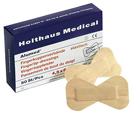 Holthaus Medical Alumed® Fingerkuppenverband Fingerpflaster Wundpflaster, elastisch, 4,5x8cm, 50St
