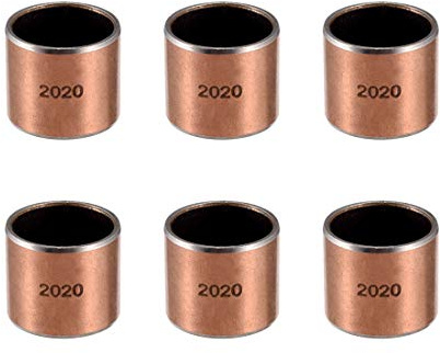 sourcing map Hülselager 20mm Bohrung x 23mm OD x 20mm Länge Gleitlager gewickelt Oilless Bushings 6 Stück