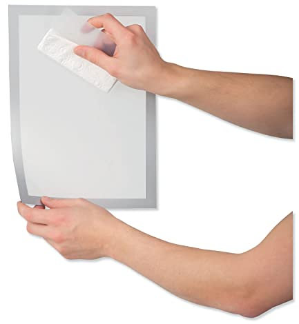 Durable Static-Cling Magnetischer Duraframe Sonnen-Dokumenten-Halter, Tabloid-Größe 27,9 x 43,2 cm, silberfarben, 2 Stück (400123)