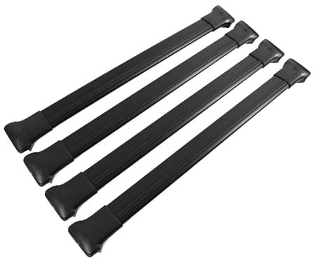 OMAC Dachträger Grundtäger kompatibel mit VW Transporter T5 2003-2015 Aluminium 75kg Schwarz 4tlg Offene Reling für Fahrradträger, Dachboxen, Skiträger Abschließbar