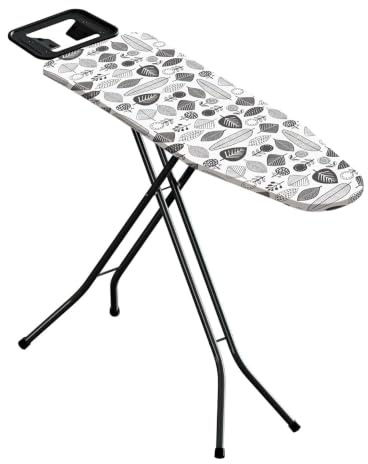 Ironing Board, Small 97 x 30 cm Ironing Board, Lightweight & Compact, Adjustable Height. Sturdy 4-Leg Design With Non-Slip Feet,Deluxe Metal Iron Rack Stand Made in The UK