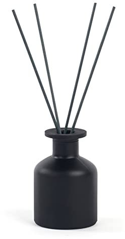 1 boccetta vuota in vetro da 150 ml, diffusore per aromaterapia, mini vaso, contenitore per profumo, accessorio per fai da te, set di bastoncini diffusori di ricambio (nero)